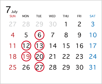 2021-07営業日カレンダー
