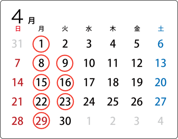 2024-04営業日カレンダー