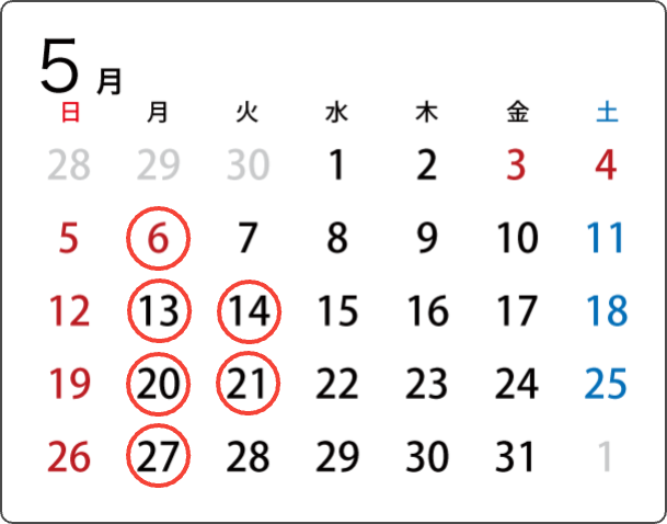 2024-05営業日カレンダー