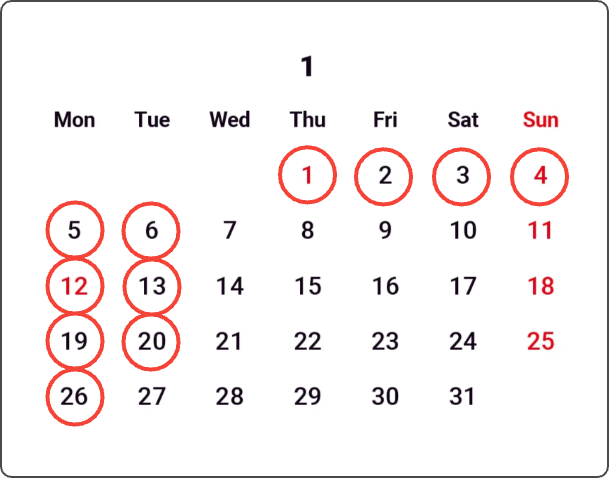 2026-01営業日カレンダー